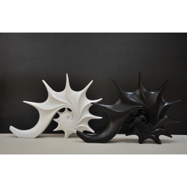 y15744立體雕塑.擺飾 立體擺飾系列-動物.人物系列-海螺(有黑.白2款顏色)